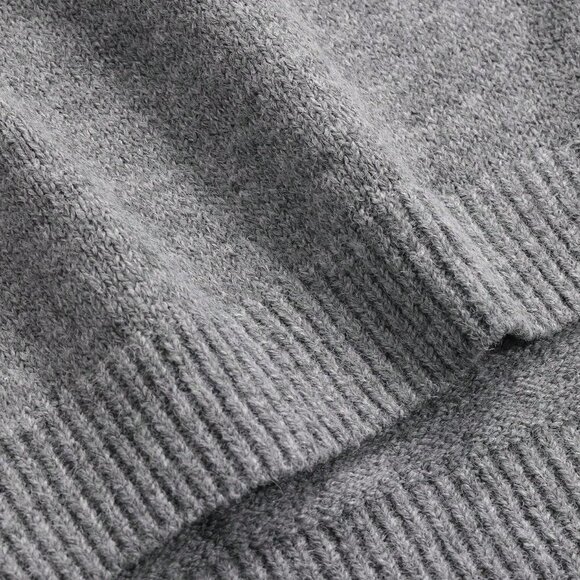 Grey Casual Womens Turtleneck Split Hem Sweater Vest - Picture 4 of 5
